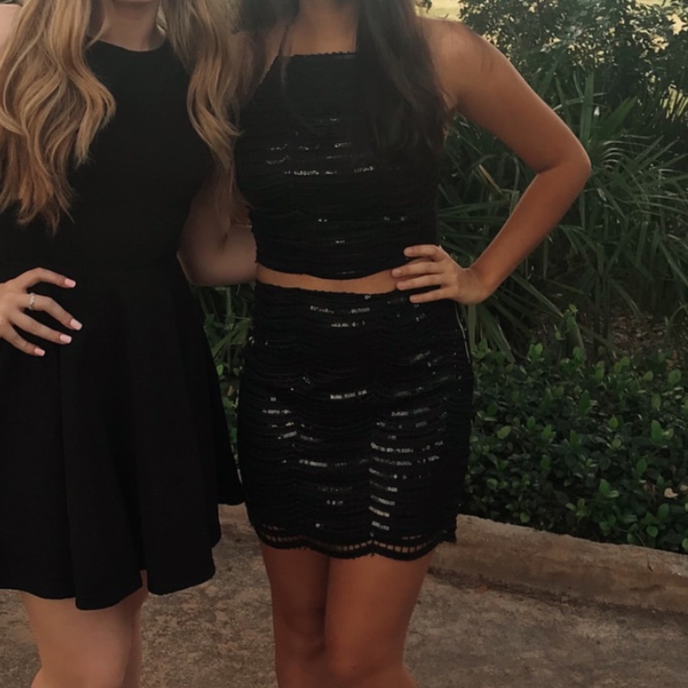 Papaya Two Piece Black Dress.